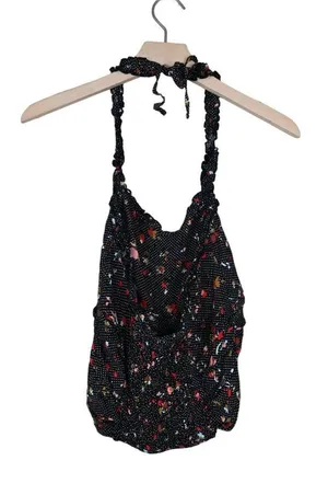 Free People Womens M Black Sun's Out Halter Crop Top thumbnail 3