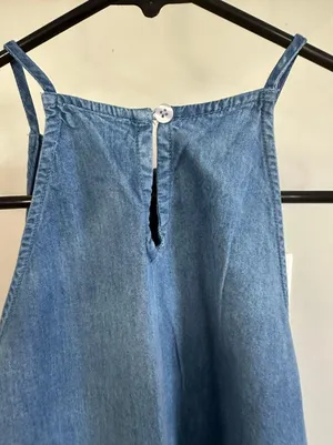 Tea Rose Denim Top Blue thumbnail 2