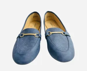 White Mountain Womens size 9.5W. Blue Faux Suede Slip On Loafer Flats thumbnail 3
