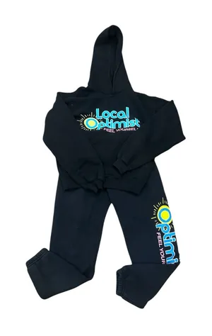 Madhappy Local Optimist Black Hoodie and sweatpants set thumbnail 1