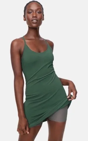 Outdoor Voices‎ Exercise Dress Forest Green Racerback Built-in Shorts Pockets XS thumbnail 1
