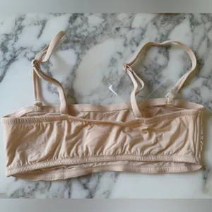 New Quince Second Skin Bandeau Bralette Beige Nude 2-pack Sz S thumbnail 3