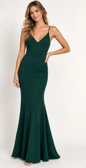 Lulus Emerald Green Mermaid Maxi Dress Womens S Sleeveless Formal Bridesmaid thumbnail 1