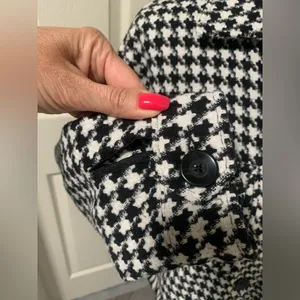 SO Houndstooth Fringe Trim Cropped Jacket Size XL thumbnail 5