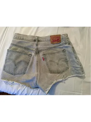 Women's Levi's 501 Jean Shorts Grey Size 27 thumbnail 7