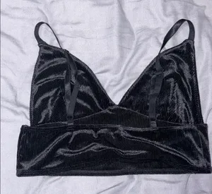 Forever 21 Black Velvet Triangle Bra Top thumbnail 2