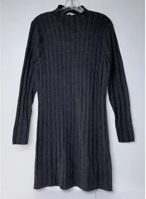 Abercrombie & Fitch Mock Neck Sweater Dress Charcoal Gray Size XL‎ Ribbed Y2K thumbnail 1