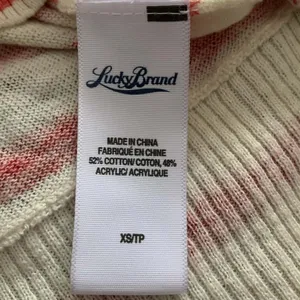 Lucky Brand Cardigan XS Red White Striped Button Front Pockets Nautical Core‎ thumbnail 2