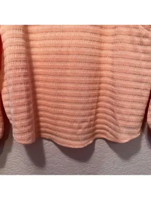 H&M Peach Textured Sweater Top Soft‎ Lightweight Pullover Size M thumbnail 5