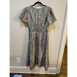 Boemo Dress Silky Paisley Maxi Size Large Short‎ Sleeve thumbnail 4