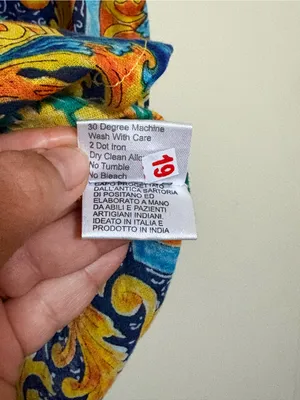 Vibrant Paisley Button-Down Shirt in Blue & Yellow - Women’s Classic Collar thumbnail 6