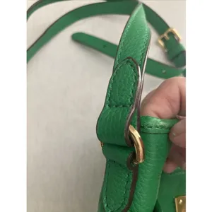 Lauren Ralph Lauren Leather Pebbled Crossbody Green Gold Hardware thumbnail 7