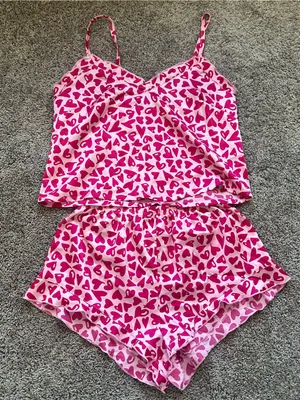 Colsie Pink Heart-Print Cami & Short Sleep Set thumbnail 1