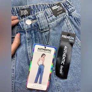 Simple society cargo straight high rise 00/23 PREMIUM Fabric AUTHENTIC denim thumbnail 3