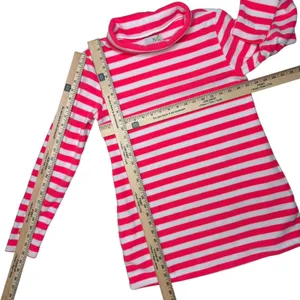 NWT Dudley Stephens S Pink‎ Striped Cobble Hill Vello Fleece Mock Neck Pockets thumbnail 5