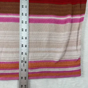 Free People Womens Striped Mock Neck Knit Sweater Brown Pink Red Size Large‎ thumbnail 5