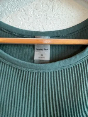 Sunday Best Dark Green Ribbed Scoop Neck Tank Size Medium thumbnail 2