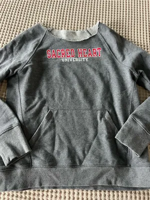 Champion Gray Crewneck Sweatshirt with Red White Logo thumbnail 1
