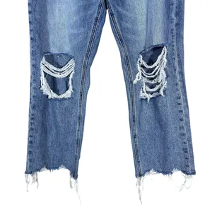 NWT Vervet Distressed Straight Leg Jeans Blue Denim Raw Hem V2404 Size 28 thumbnail 3