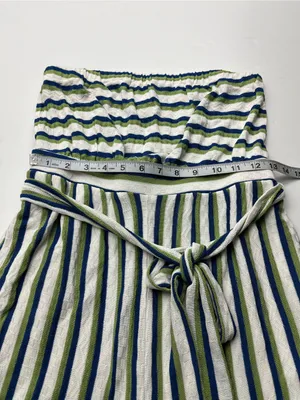 Anthropologie Maeve Meja Strapless Striped Knit Wide Leg Jumpsuit Small FLAW‎ thumbnail 9