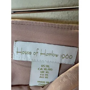 House of Harlow 1960 Mini Skirt Womens XL Pink Jacquard Slit Satin thumbnail 3