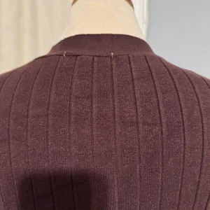 All The Ways Brown Ribbed Knit Cropped Cardigan V-Neck Stretcy Top‎ Women Size S thumbnail 6