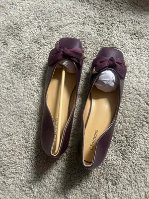 C.Paravno Women's Bow-Accent Burgundy Ballet Flat plum colored size9/9.5 thumbnail 9