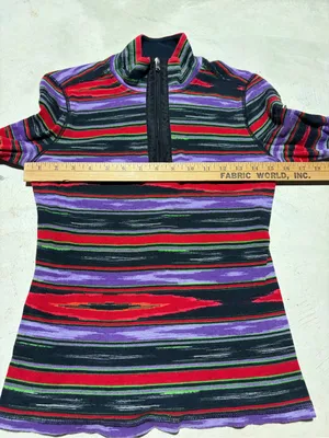 Vintage Lauren Ralph Lauren active Multicolor Stripe Half-Zip Top medium thumbnail 5
