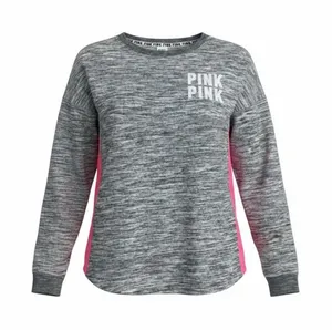 Victoria's Secret PINK Bling Holographic Foil Varsity Crew Sweatshirt Large Grey thumbnail 1