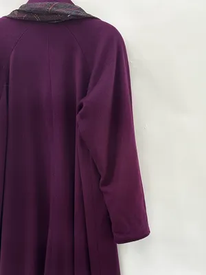 Vintage Casual Corner Purple Wool Long Coat USA Made Trench Scarf Purple Size 8 thumbnail 11