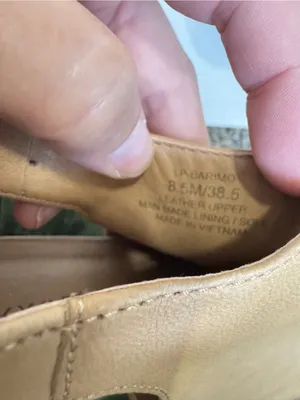 Lucky Brand Tan Leather Peep Toe Ankle Boots Womens 8 Casual Fall Buckle Heeled thumbnail 5