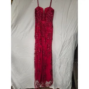 Clarisse Red Long Sequin High Slit Pageant Homecoming Formal Red Dress 6 thumbnail 8