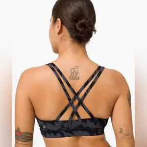 Lululemon Energy Bra Medium Support B–D Cup Voltage‎ Graphite Grey Black Size 6 thumbnail 2