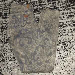 7 For All Mankind Size 29 Floral Metallic Brocade Textured Denim Jeans thumbnail 16