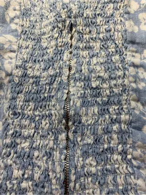 Reformation 100% Linen Jaxon Tie Strap Corset Top Women Sz 10 Blue White Boho thumbnail 10