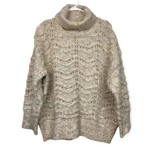 NWT * Nordstrom Oversized Chunky Longline Knit Cowl Neck Sweater in Oatmeal S/M thumbnail 4
