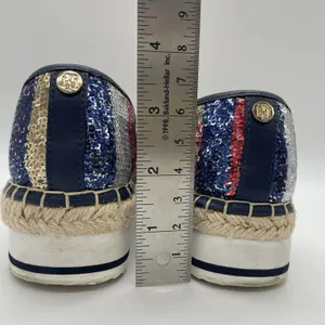 Tommy Hilfiger Womens 6.5 Shoes Flats Corliss 2‎ American Flag Sequin Espadrille thumbnail 5