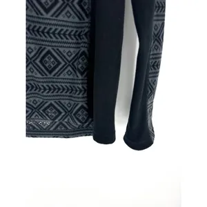 Kari Traa Rothe Full Zip Fleece Jacket Black Grey Geometric Fair Isle XL 622061 thumbnail 4