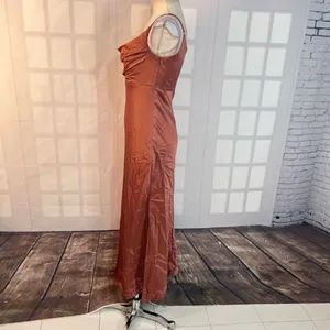 Revelry desert rose satin bridesmaids gown size 6 thumbnail 6