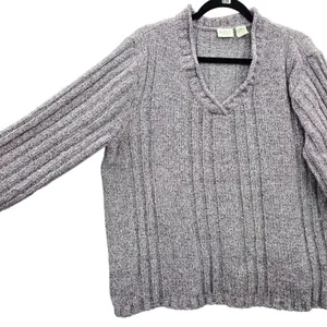 Purple Chunky Oversized Ribbed Y2K Vintage‎ Soft Erika Chenille Sweater Plus 2X thumbnail 7