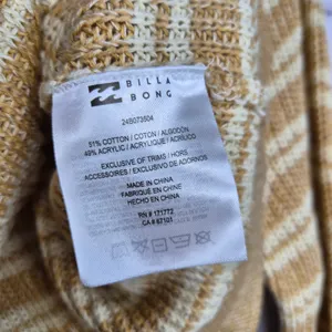 NWT Billabong Light Wave Striped Knit Sweater Gold Beach Boho Coastal Cowgirl S thumbnail 5