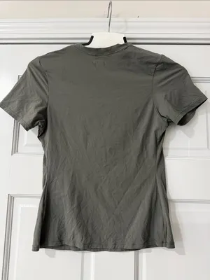 SKIMS Cotton Jersey Slim Short Sleeve Crewneck Top Army Green Size M thumbnail 5