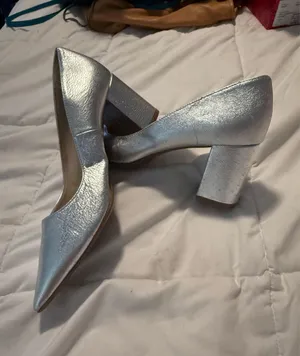 Elodie silver block pointy toe heels thumbnail 1