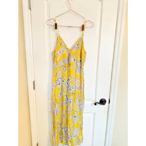 Bardot Floral Midi Dress Womens‎ 8/M Yellow Lace Up Boho Summer Tropical V-Neck thumbnail 5
