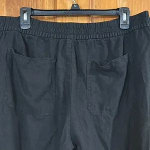 Old navy women’s black linen blend pants size large . thumbnail 6