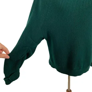 Cabi Green Sweater Small Chunky Knit Funnel Neck Comfy Fall Style‎ thumbnail 3