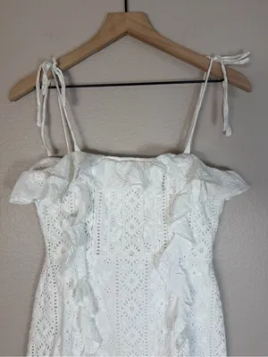 Majorelle Mara Mini Eyelet Lace Dress in White size XS $198 Bride Bridal thumbnail 5