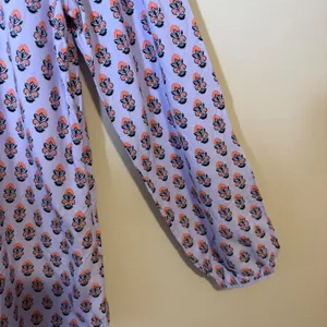 Matilda Jane Women Purple‎ Floral Print Pleated V-Neck Rayon Blouse Size Large thumbnail 4
