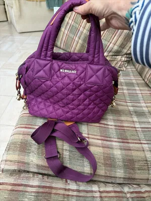 MZ Wallace Quilted Purple Mini Sutton Crossbody Satchel thumbnail 5