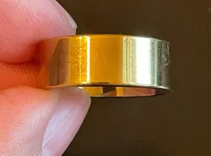 8mm gold stainless steel engagement ring size 8 thumbnail 6